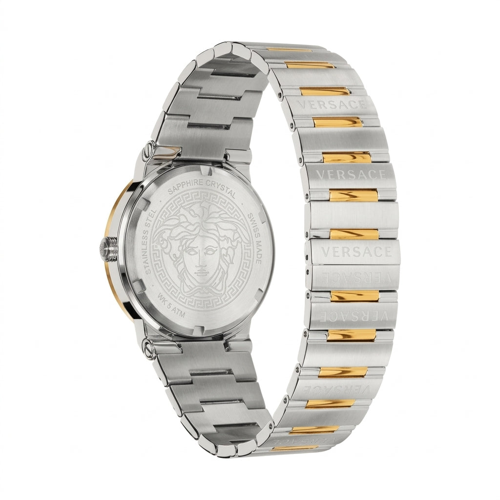 Versace Greca Silver Green Dial Men's Watch VEVI00420