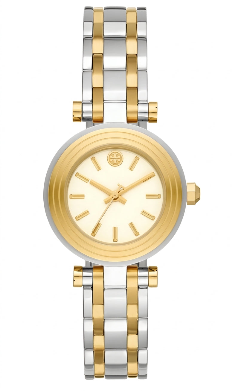 Tory Burch Gold Tone St Steel Ivory Dial Women's Watch TBW9013