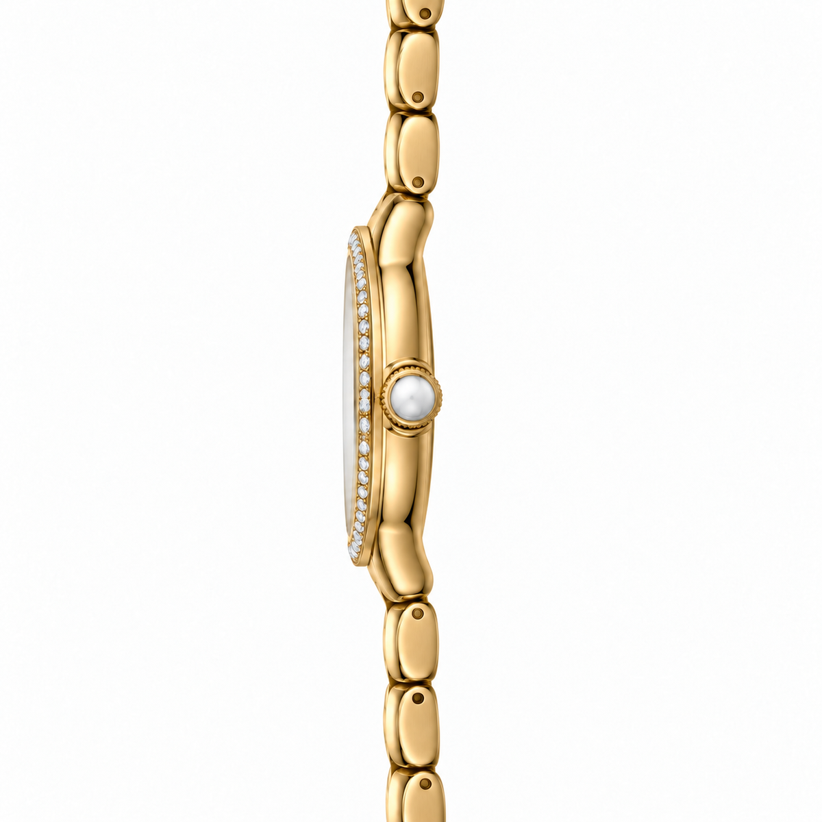 Emporio Armani Mia Crystals Gold Dial Gold Steel Strap Watch AR11609