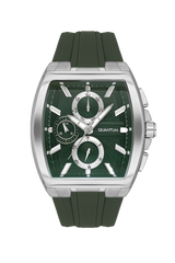 Quantum Men's Green Chronograph Silicone Strap Watch – HNG997.375