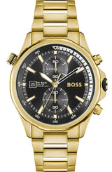Hugo Boss Globetrotter Gold Chronograph Men's Watch  1513932 - The Watches Men & CO