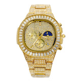 Big Daddy Baguette Gold Bling Watch