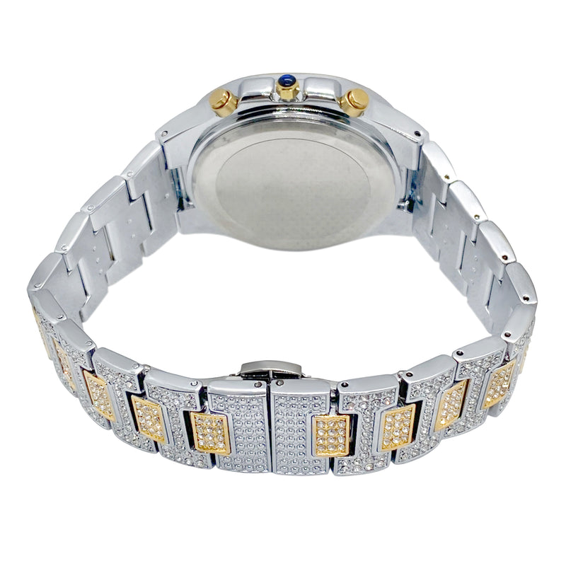 Big Daddy Baguette Two Tone Bling Watch