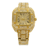 Big Daddy Square Bling Gold Watch