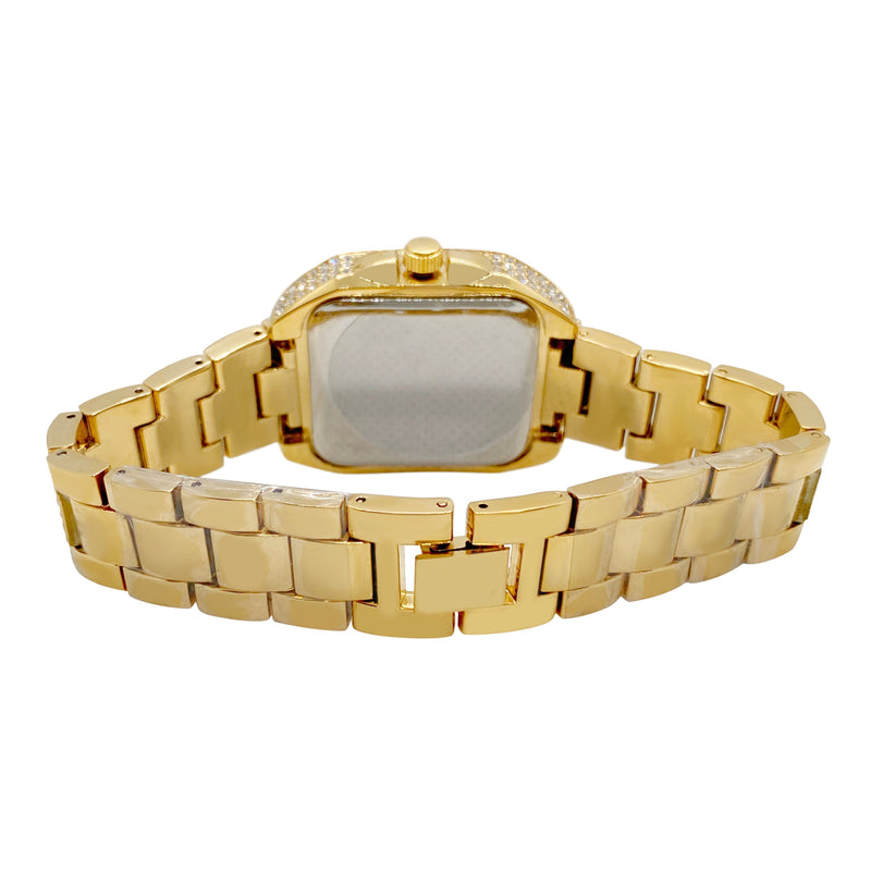 Big Daddy Square Bling Gold Watch