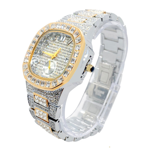 Big Daddy Baguette Bling Silver Watch