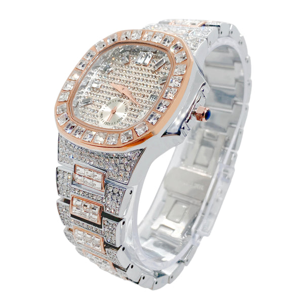 Big Daddy Baguette Bling Two Tone Watch