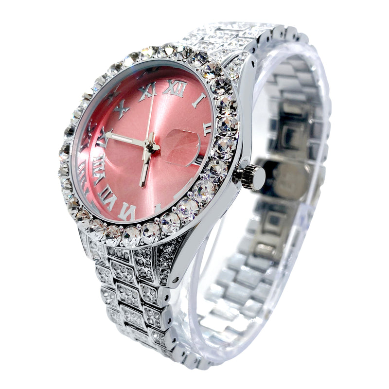 Big Daddy Bling Silver Roman Numeral Watch