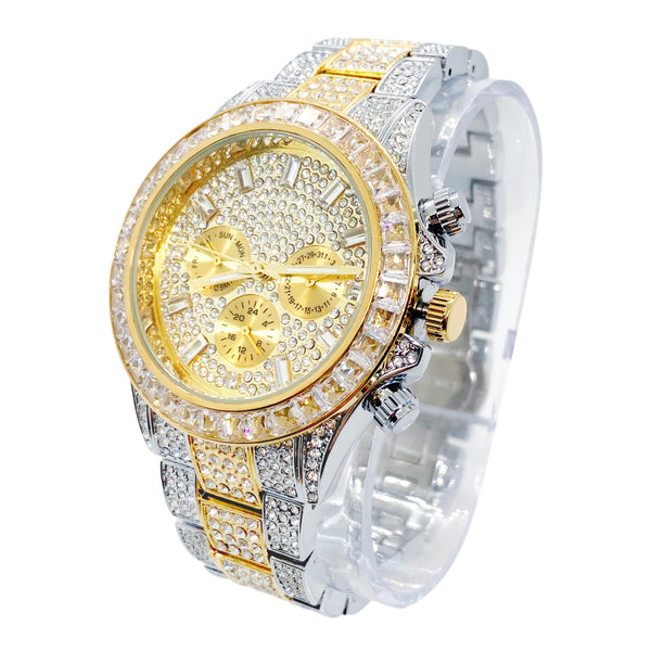 Big Daddy Super Bling Two Tone Chronograph Watch