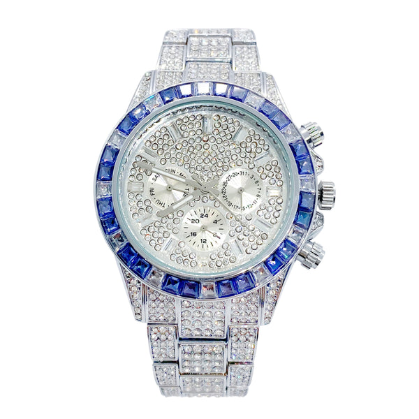 Big Daddy Super Bling Silver Chronograph Watch