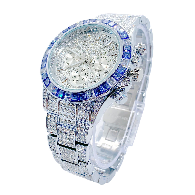 Big Daddy Super Bling Silver Chronograph Watch