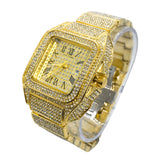 Big Daddy Square Bling Gold Watch