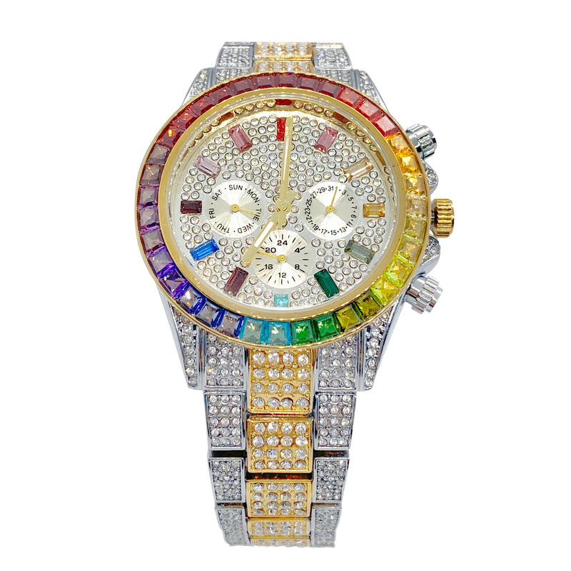 Big Daddy Super Bling Two Tone Chronograph Watch