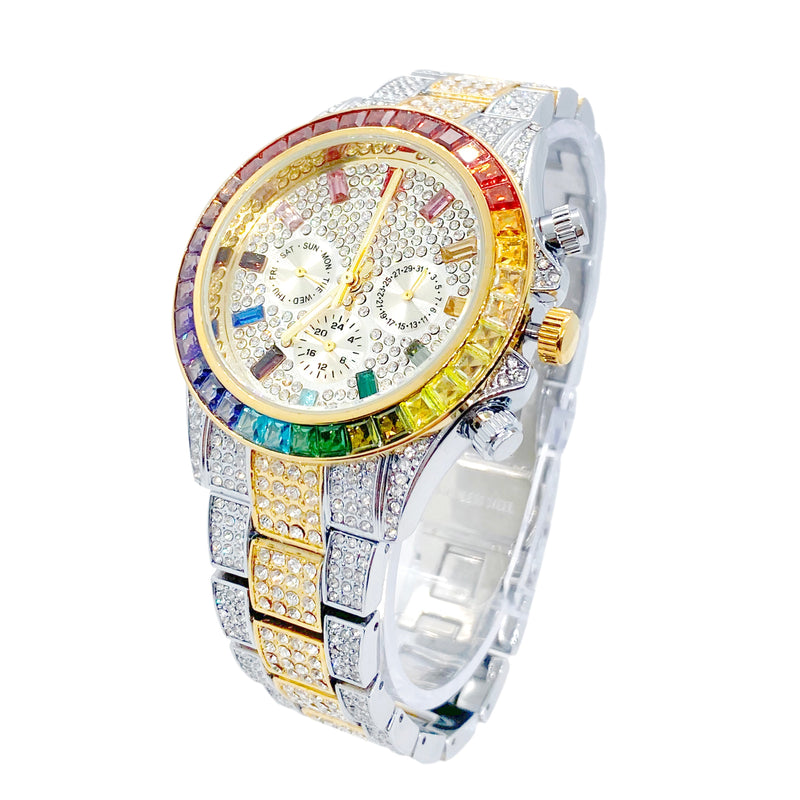 Big Daddy Super Bling Two Tone Chronograph Watch