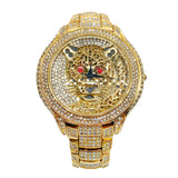 Big Daddy Gold Bling Watch Tiger Dial