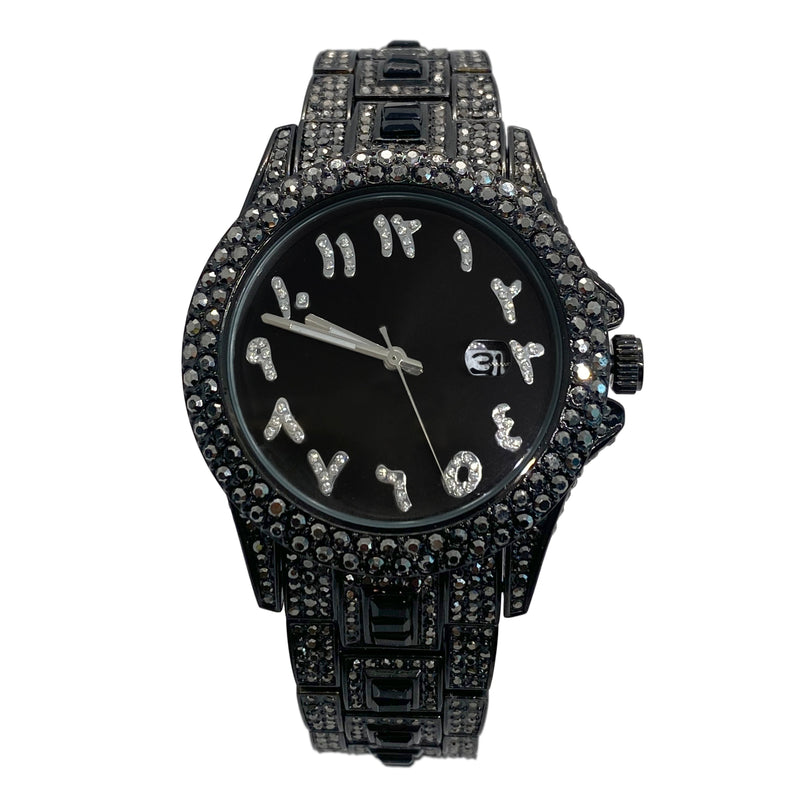 Big Daddy Bling Black Arabic Numeral Watch