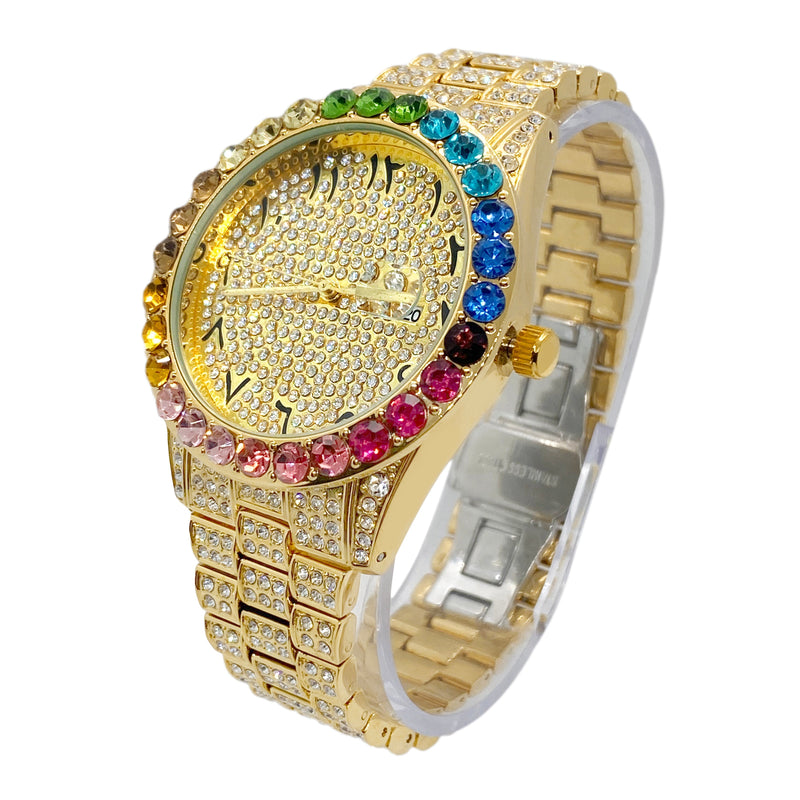 Big Daddy Bling Gold Arabic Numeral Watch