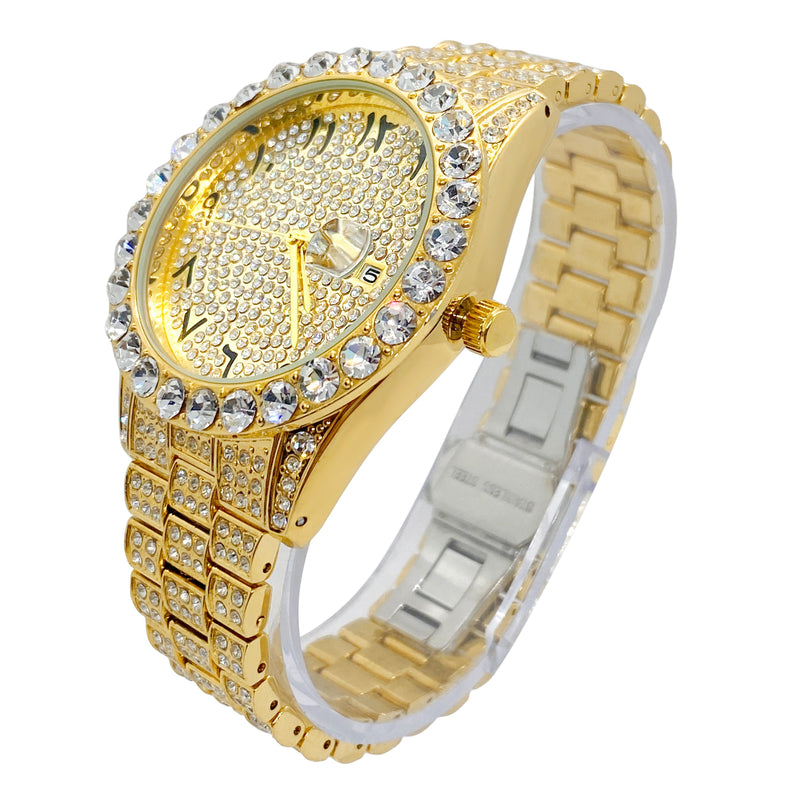 Big Daddy Bling Gold Arabic Numeral Watch