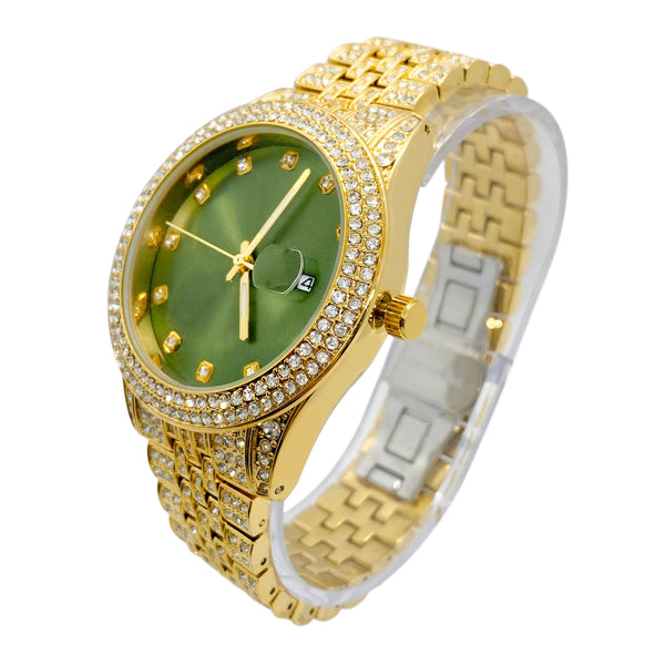 Big Daddy Green Dial Bling Watch