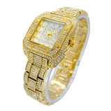 Big Daddy Square Bling Gold Watch