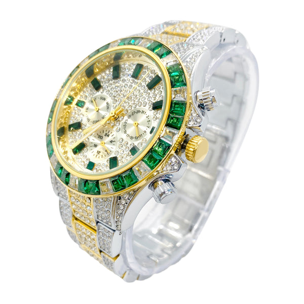 Big Daddy Super Bling Two Tone Chronograph Watch