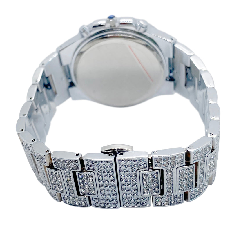 Big Daddy Baguette Silver Bling Watch