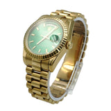 Oyster Perpetual 36mm Green Dial Gold Automatic President Watch