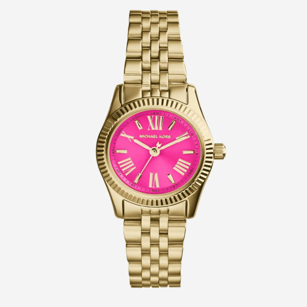 Michael Kors Mini Lexington Pink Dial Gold-Tone Women's Watch - MK3270