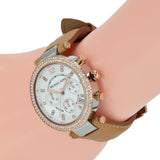 Michael Kors Parker Chronograph Tan Leather Ladies Watch MK5633