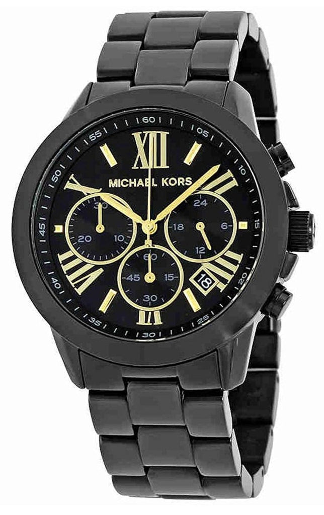 Michael Kors Brecken Chronograph Black Stainless Steel Watch - MK6302