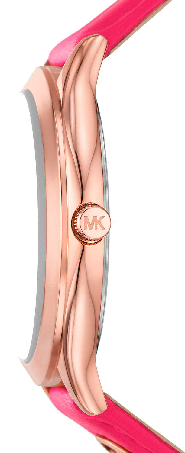 Michael Kors Slim Runway Rose Gold-Tone and Leather Women's Watch - MK7469