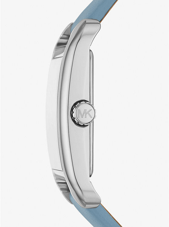 Michael Kors Petite Monroe White Dial Blue Leather Strap Watch for Women - MKO1061 mk01061 - Image 2