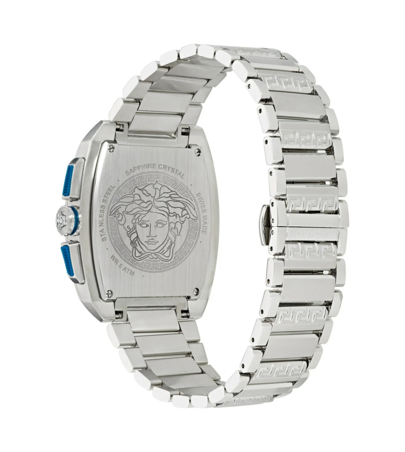 Versace Dominus Stainless Steel Rectangular Dial Quartz Men Watch - VE6H00423