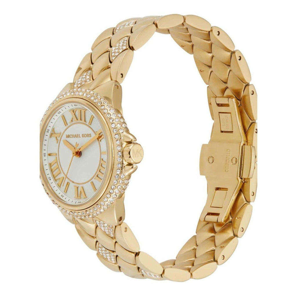 Michael Kors Mini Camille Pavé White Dial Gold Women's Watch - MK4801