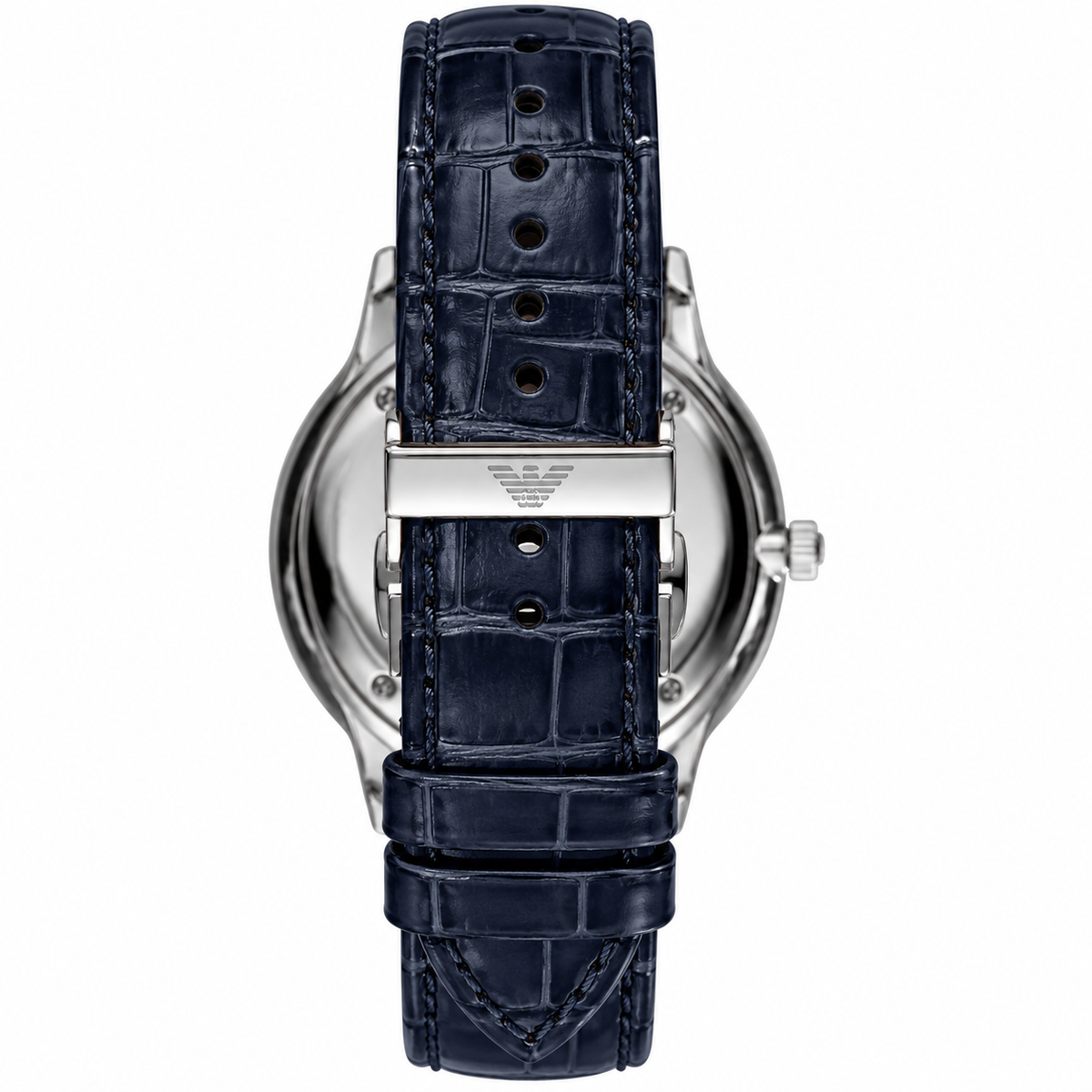Emporio Armani Classic Blue Genuine Leather Men's Watch - AR1647 (Different Strap)