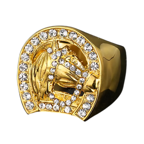 Big Daddy Iced Horseshoe Gold Ring