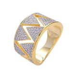 Big Daddy Bling Diamond Shape Gold Ring