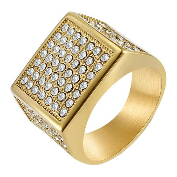 Big Daddy Iced Out Square Bling Ring
