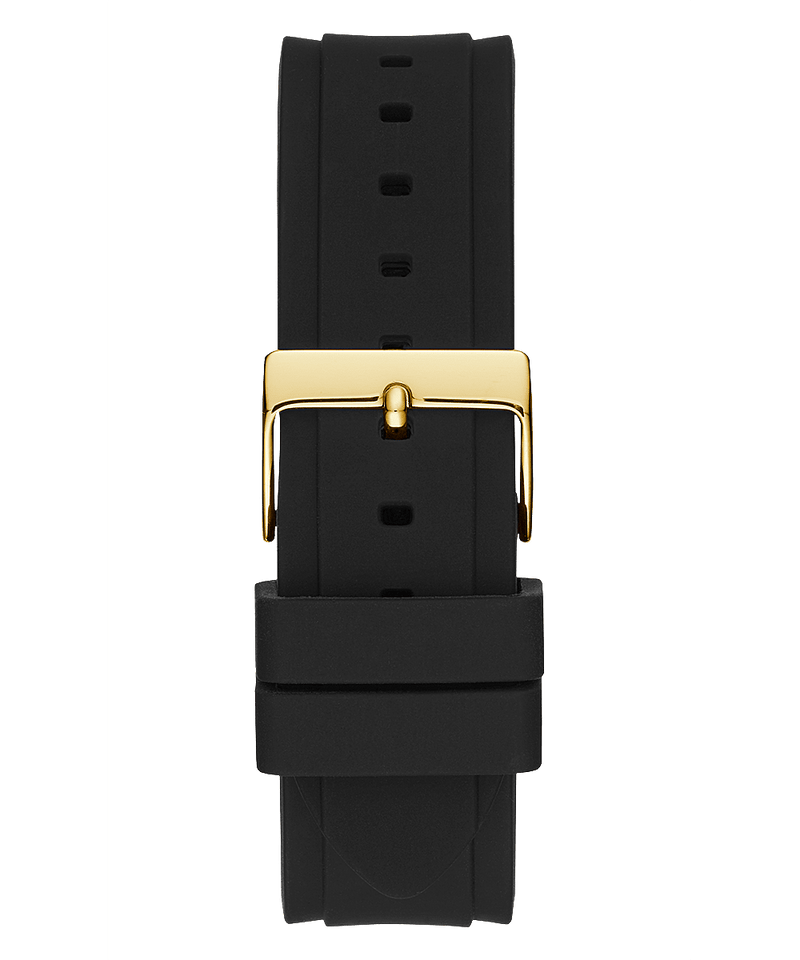 Guess Black Gold Tone Glitz Silicone Men's Watch U1257G1