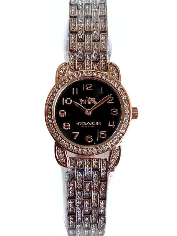 Coach Rose Gold Black Dial Women's Watch