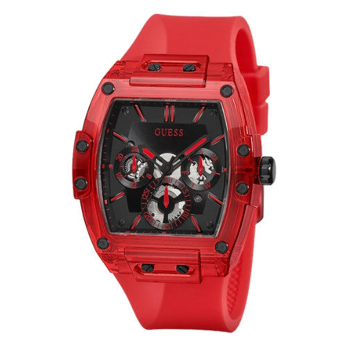 Guess Red Case Silicone Men's Watch GW0203G5