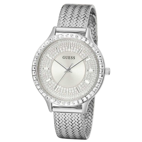 Guess Soiree Silver Tone Mesh Strap Women's Watch GW0402L1