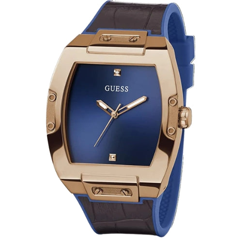 Guess Phoenix Blue Dial Leather Strap Men's Watch GW0386G2