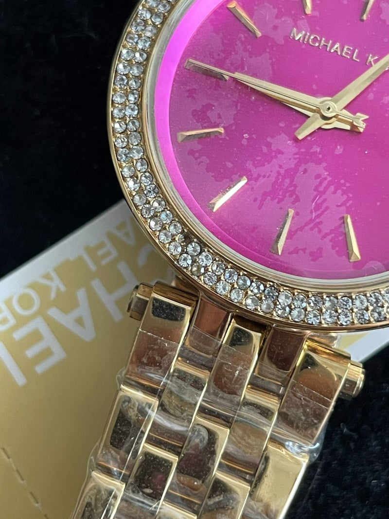 Michael Kors Mini Darci Fuchsia Dial Gold-tone Ladies Watch MK3444 (DEFECT)