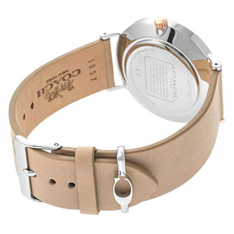 Coach Perry Quartz Silver Dial Light Brown Leather Ladies Watch 14503119