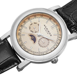 Akribos Cream Dial Black Leather Men's Watch AK632SSW - The Watches Men & Co #2