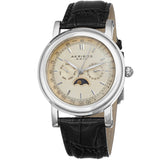 Akribos Cream Dial Black Leather Men's Watch AK632SSW - The Watches Men & Co