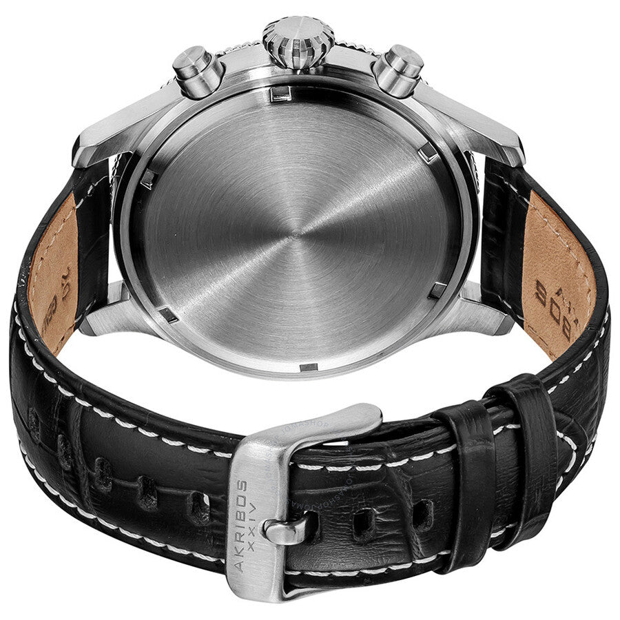 Akribos Ultimate Chronograph Stainless Steel Men's Watch AK575BK - The Watches Men & Co #3