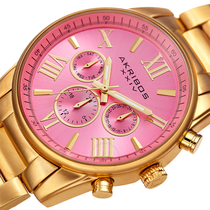 Akribos XXIV Ador Quartz Pink Dial Ladies Watch P50148 - The Watches Men & Co #2