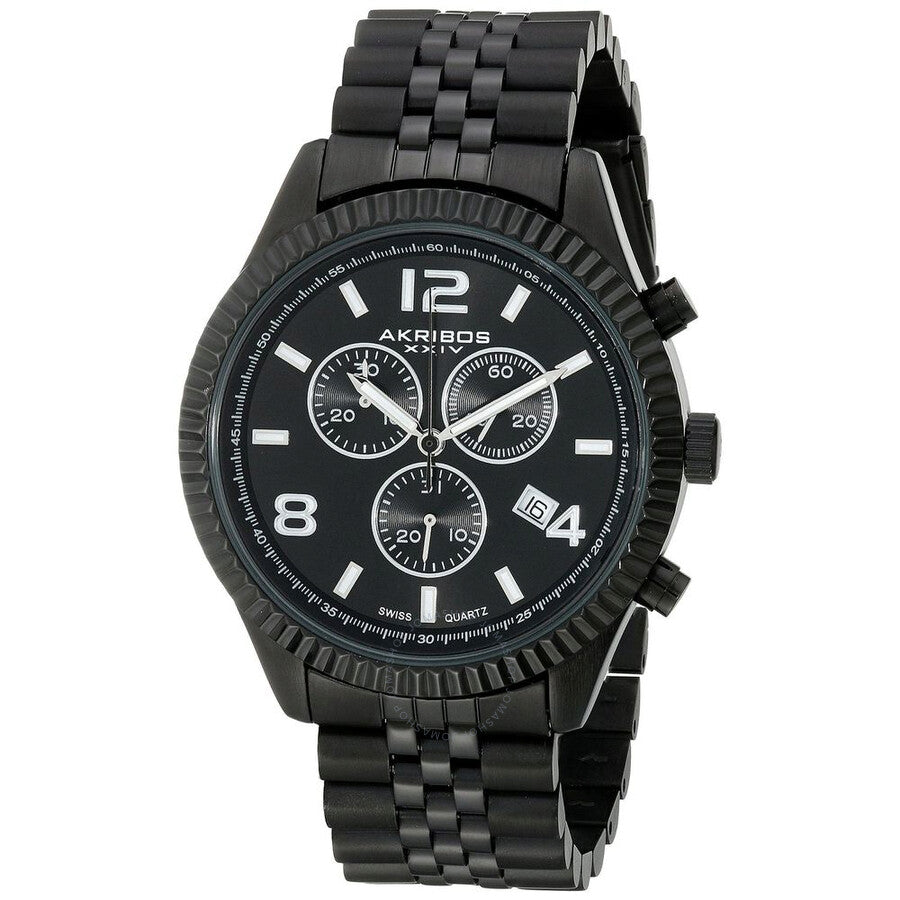 Akribos XXIV Black Dial Chronograph Men's Watch AK799BK - The Watches Men & Co